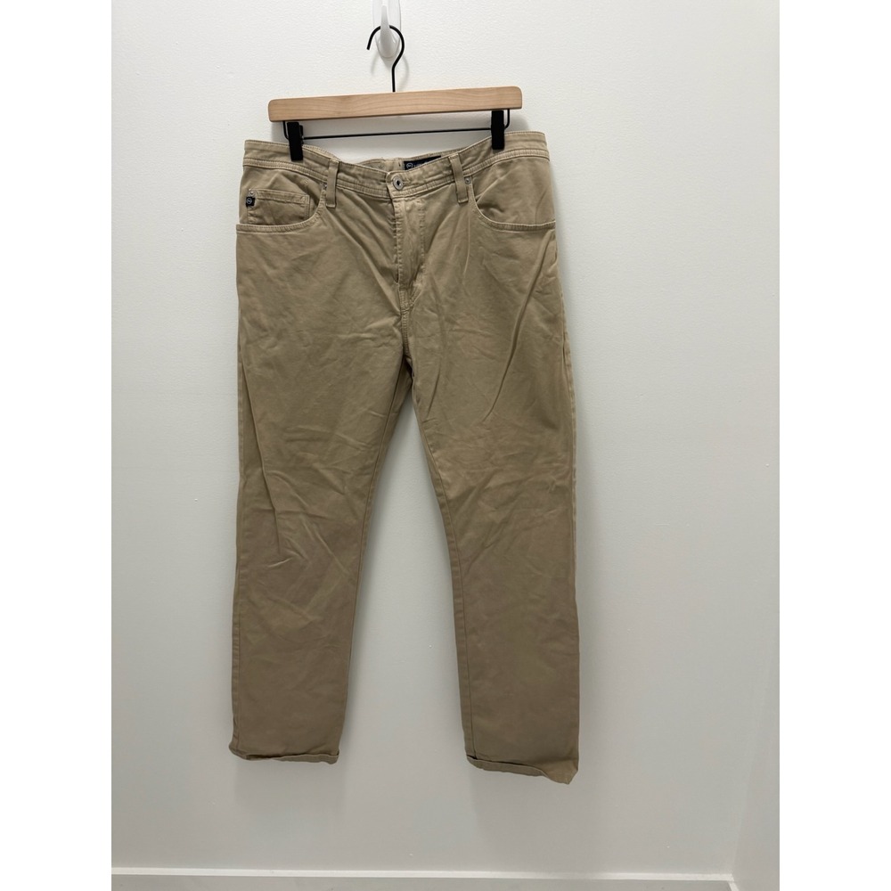 AG Adriano Goldschmied The Protege Straight Leg Khaki Pants Mens 38x34 Tan
